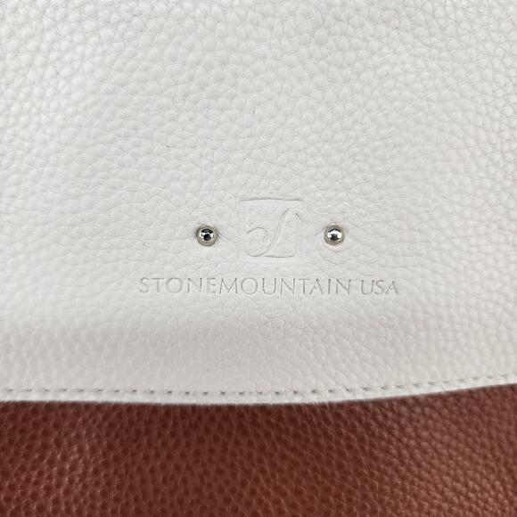 Stone Mountain Leather Purse 11x11x4 Nutmeg Brown White Pebbled Shoulder Bag - Picture 16 of 16